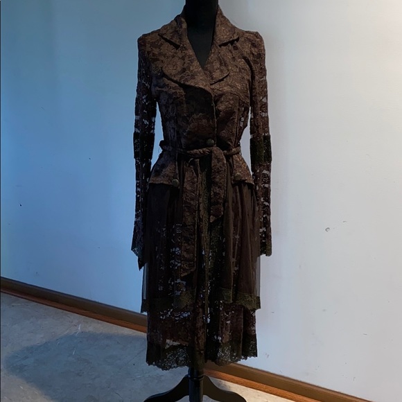 hazel Jackets & Blazers - Lace Trench Coat